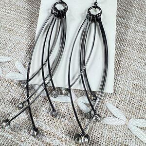 Zara Black and Silver Cascade Earrings